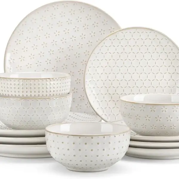 12 Piece Modern Ceramic Dinnerware Set