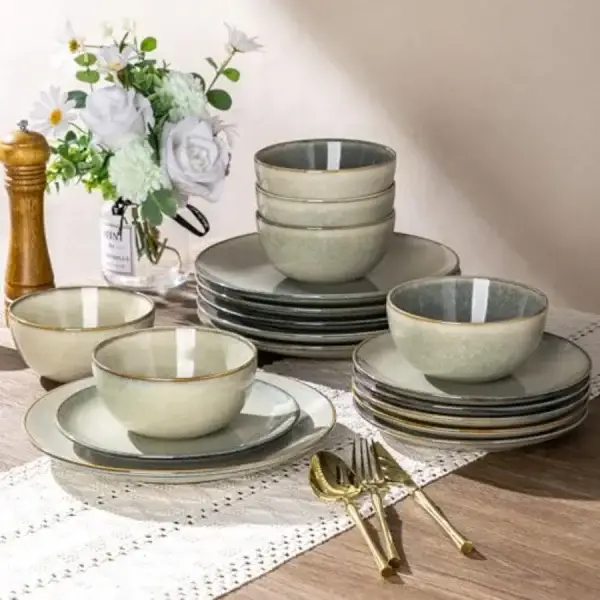 12 Piece Handpainted Stoneware Set for 4