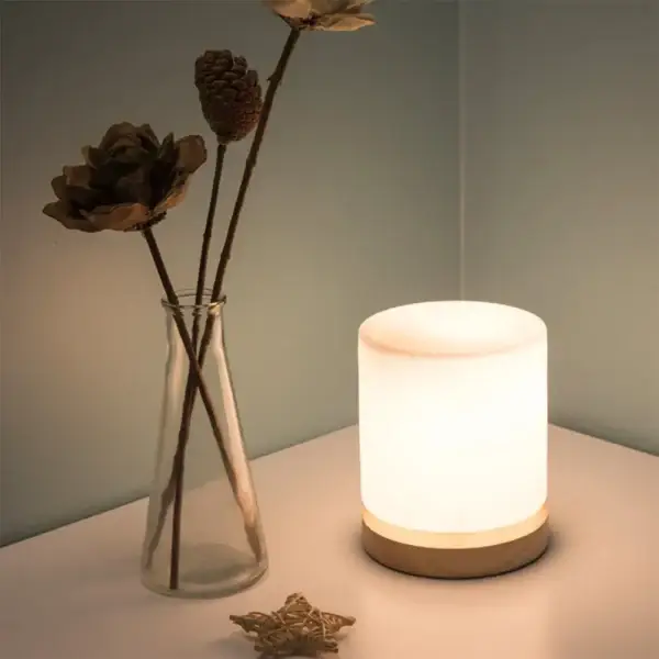 Solid Wood Glass Table Lamp