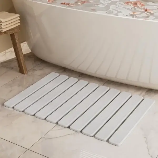 Foldable Stone Bath Mat, Quick Dry  Super Absorbent  Non Slip,