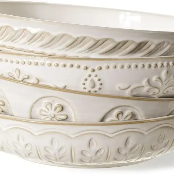 Set of 4 Large Serving Bowls Pasta/Salad 50oz  9.75''
