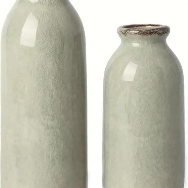 Farmhouse Green Ceramic Vases