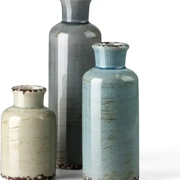 - Modern Farmhouse Ceramic Vase Set of 3